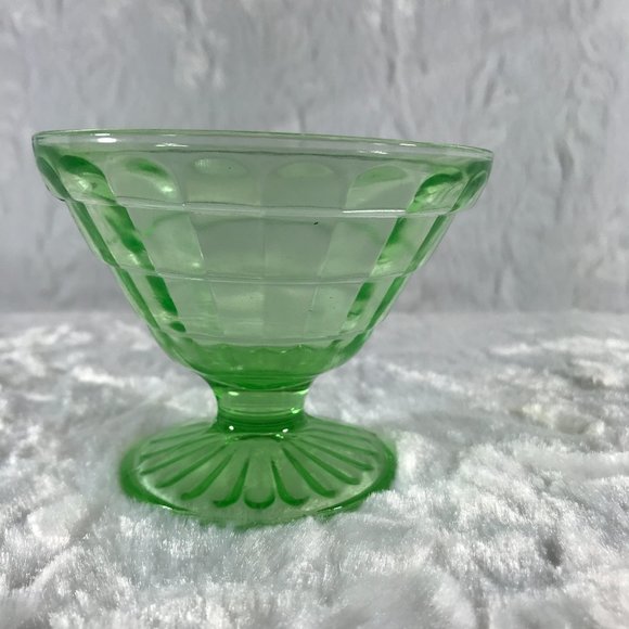 Vintage Vaseline Uranium Sorbet Ribbon Hazel Atlas #4 - Picture 4 of 6